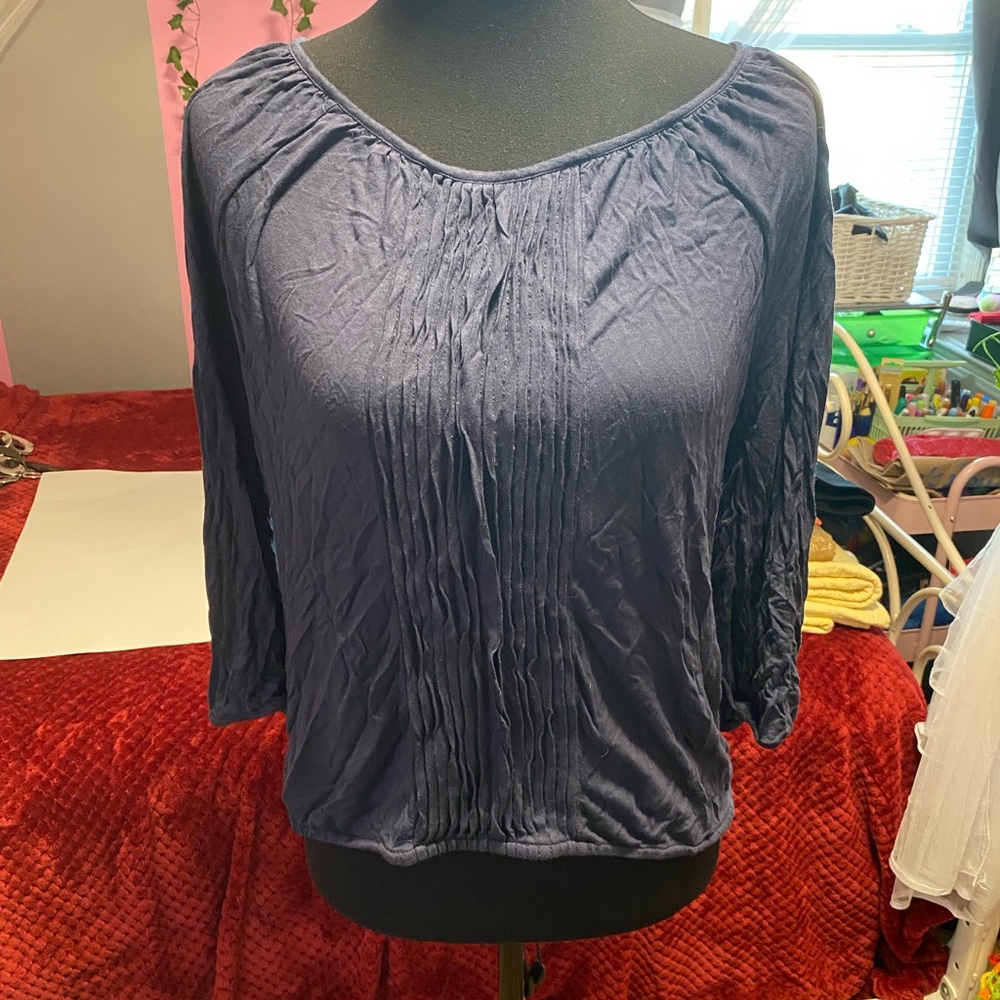 Lauren Ralph Lauren Woman’s size L pleated front 3/4 length top